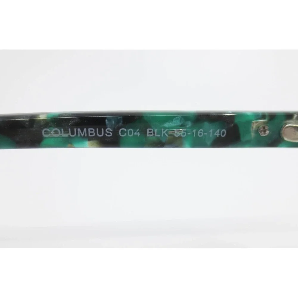 Nicole Miller Columbus C04 BLK Eyeglasses Black Green Titanium Cat Eye 55-16-140